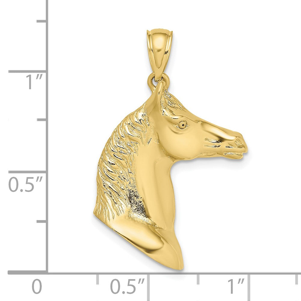FJC Finejewelers 10 kt Yellow Gold 3-D Polished Horse Head Charm 33 x 18 mm