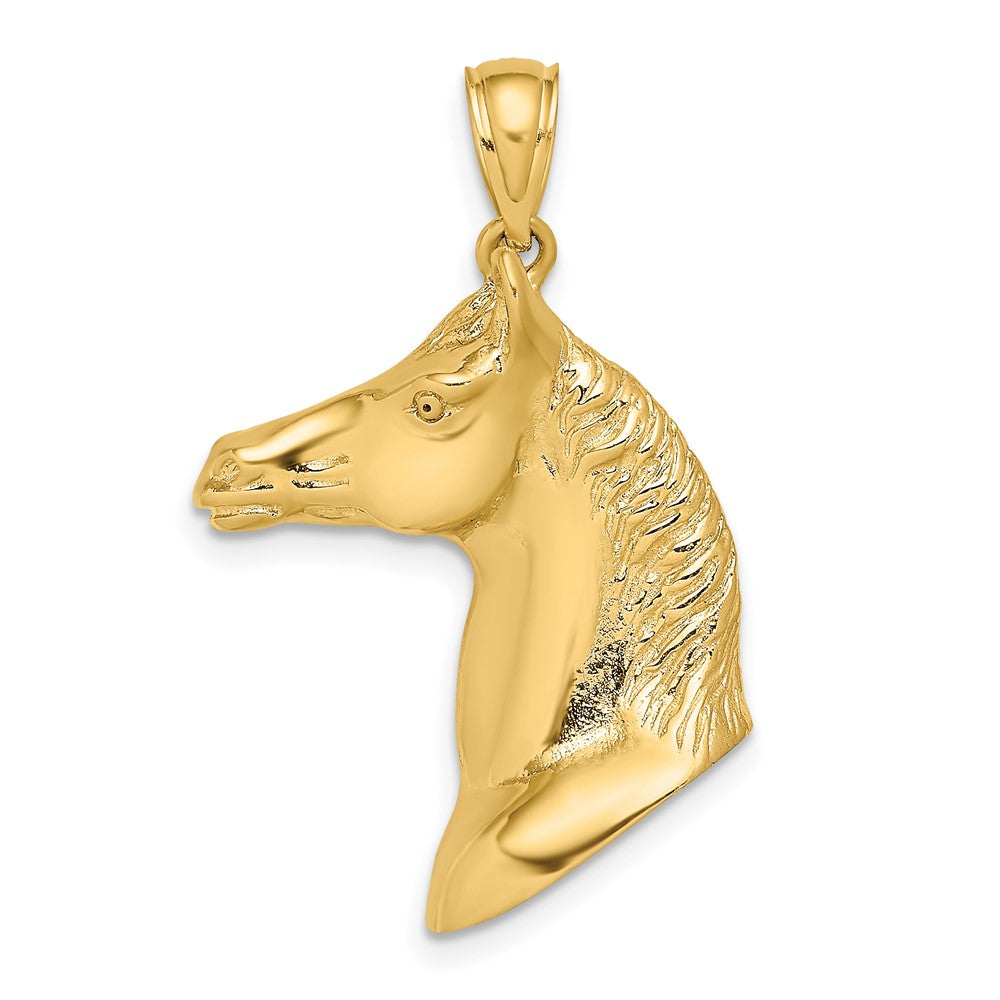 FJC Finejewelers 10 kt Yellow Gold 3-D Polished Horse Head Charm 33 x 18 mm