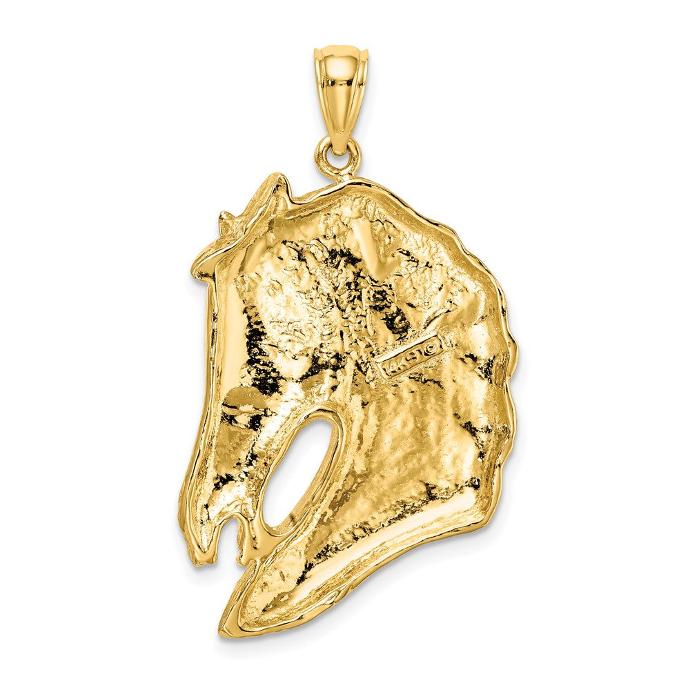 FJC Finejewelers 10 kt Yellow Gold Horse Head with Long Mane Charm 38 x 22 mm