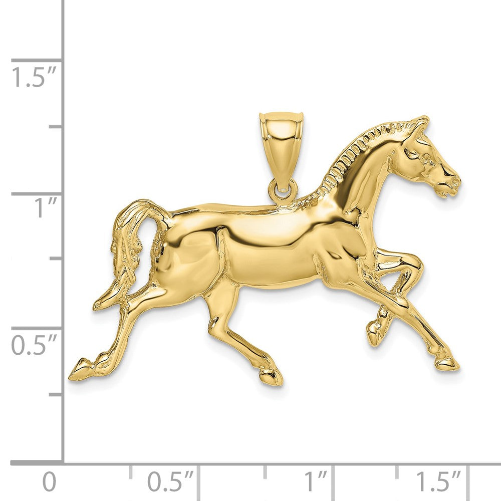 FJC Finejewelers 10 kt Yellow Gold 2-D Polished Horse Charm 34 x 43 mm
