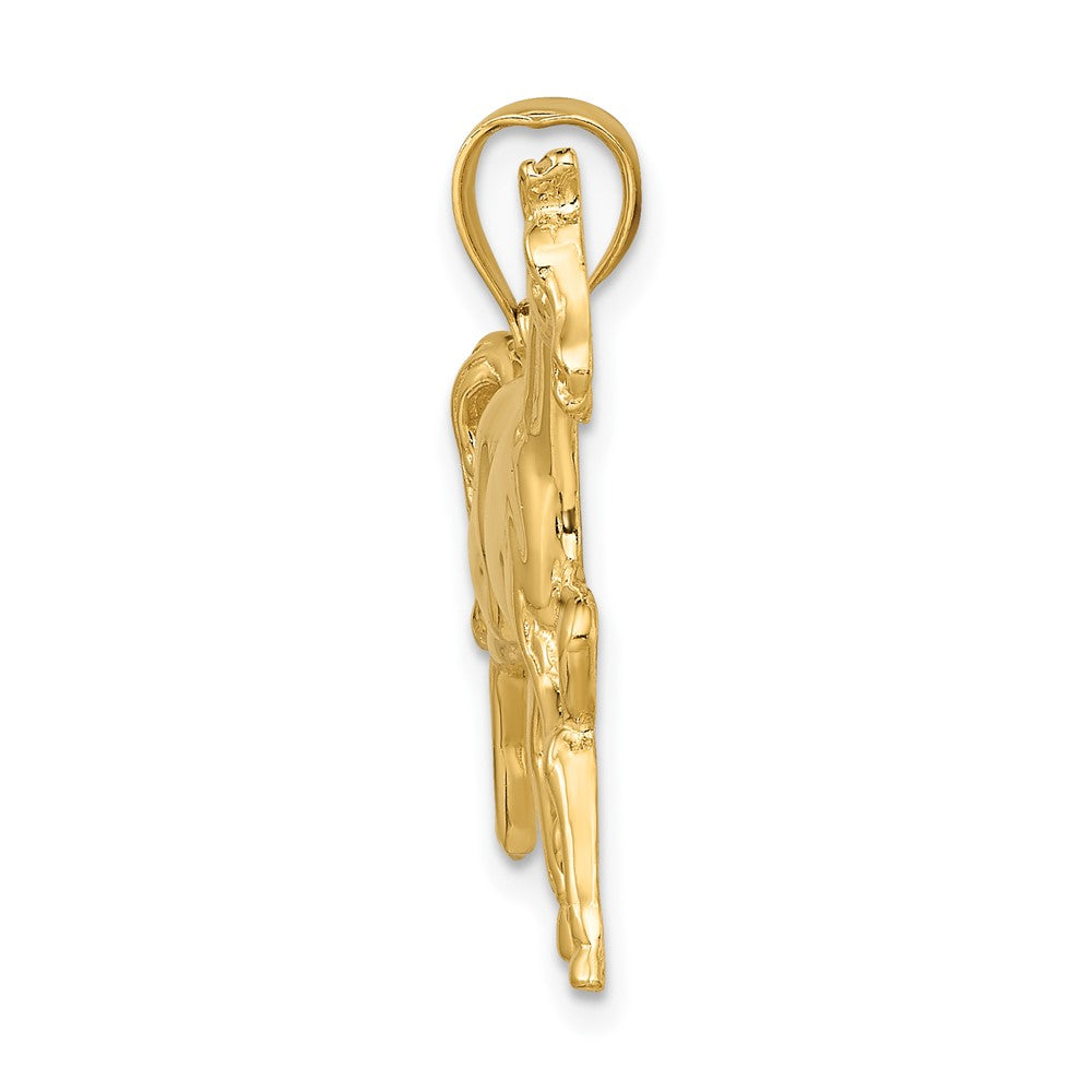 FJC Finejewelers 10 kt Yellow Gold 2-D Polished Horse Charm 34 x 43 mm
