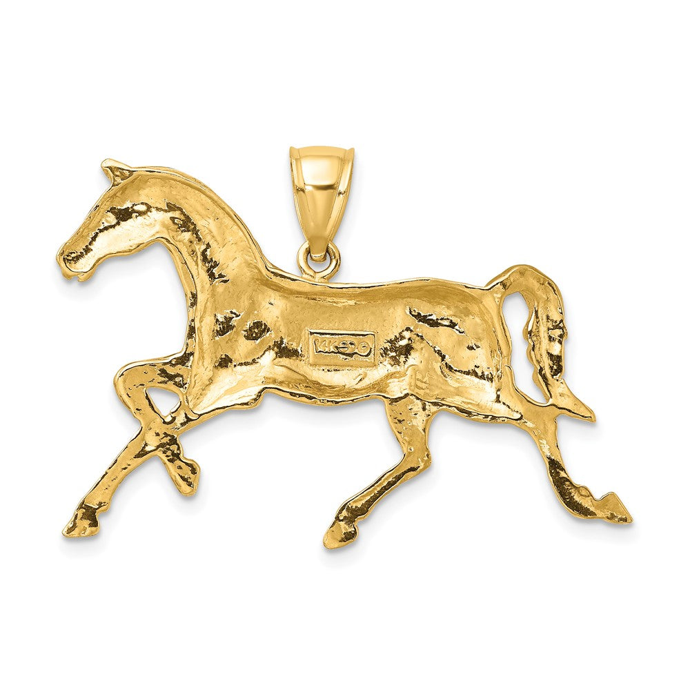 FJC Finejewelers 10 kt Yellow Gold 2-D Polished Horse Charm 34 x 43 mm
