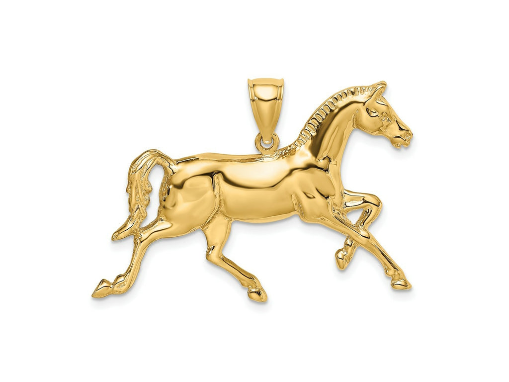 FJC Finejewelers 10 kt Yellow Gold 2-D Polished Horse Charm 34 x 43 mm