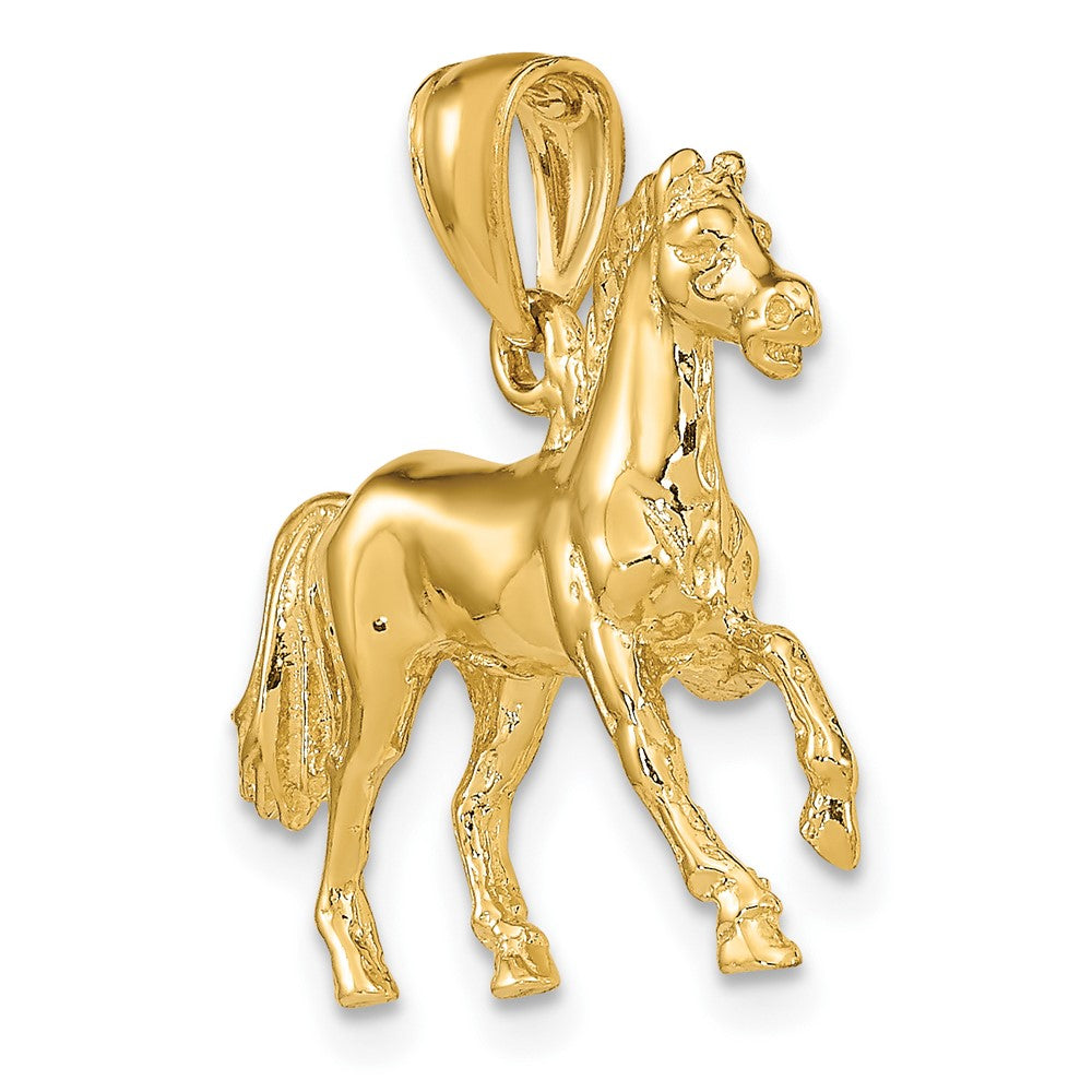 FJC Finejewelers 10 kt Yellow Gold 3-D Horse Charm 26 x 26 mm