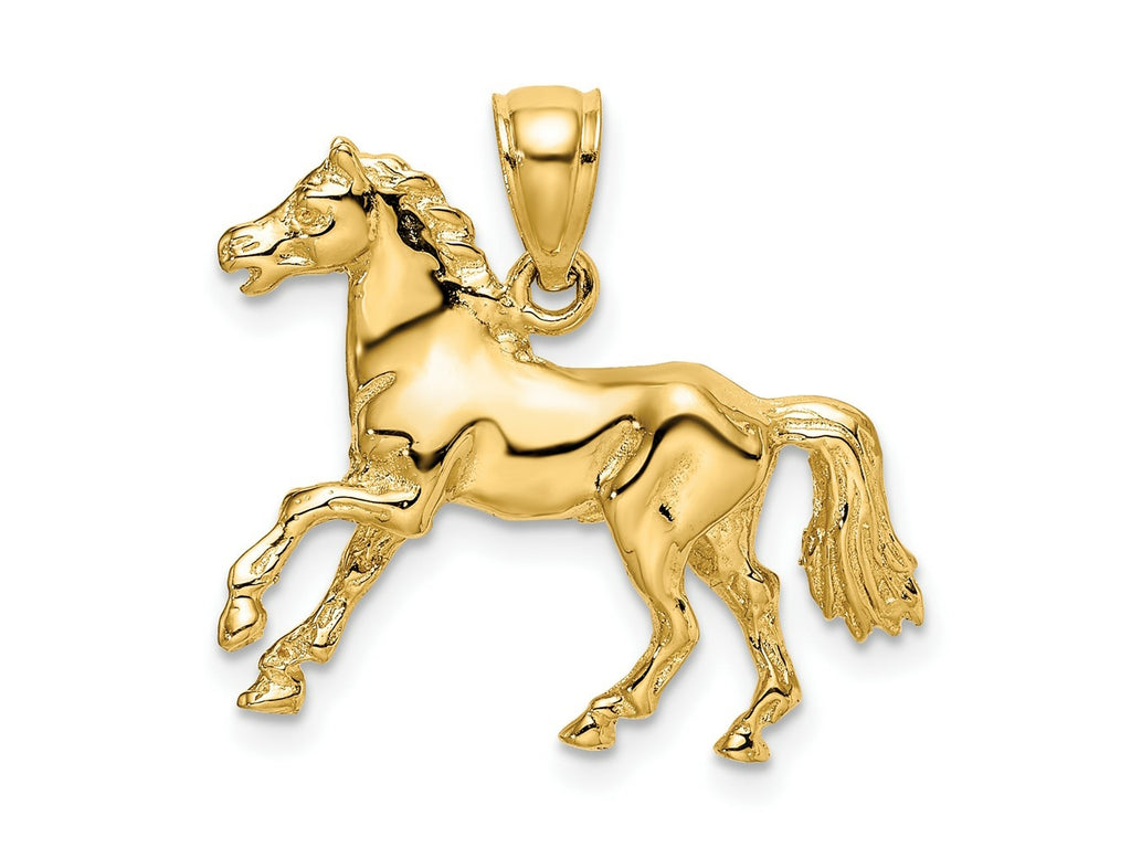 FJC Finejewelers 10 kt Yellow Gold 3-D Horse Charm 26 x 26 mm