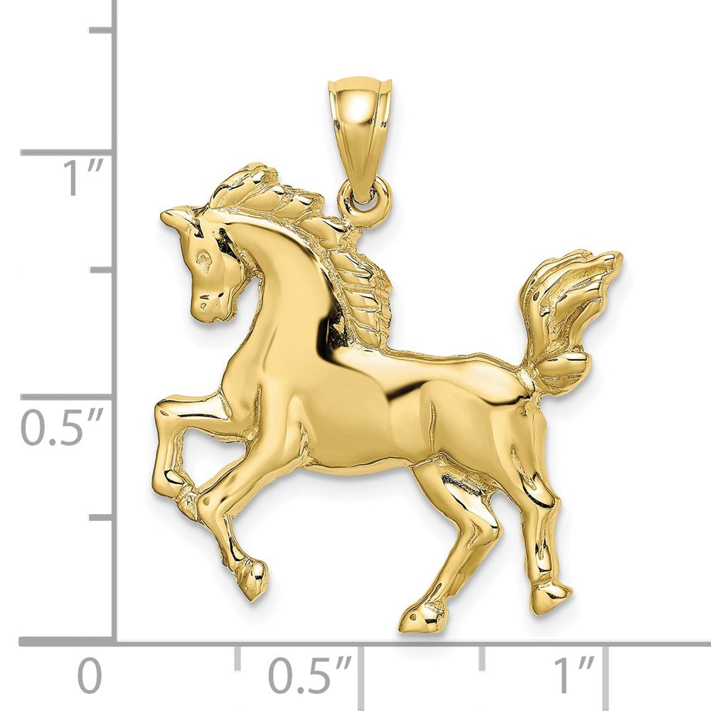 FJC Finejewelers 10 kt Yellow Gold 2-D Horse Charm 32 x 26 mm
