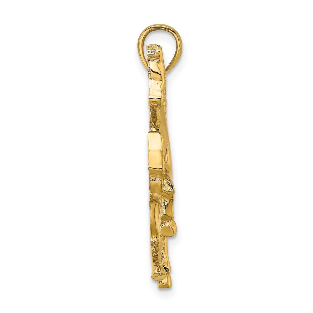 FJC Finejewelers 10 kt Yellow Gold 2-D Horse Charm 32 x 26 mm