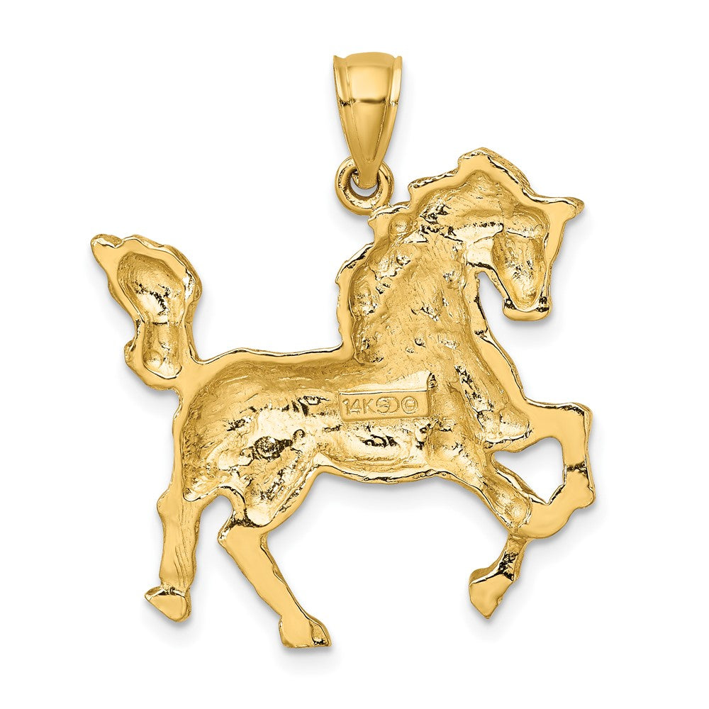 FJC Finejewelers 10 kt Yellow Gold 2-D Horse Charm 32 x 26 mm