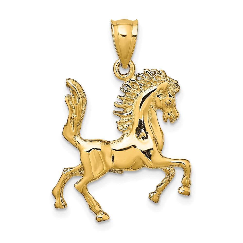 FJC Finejewelers 10 kt Yellow Gold 3-D Horse Charm 28 x 19 mm