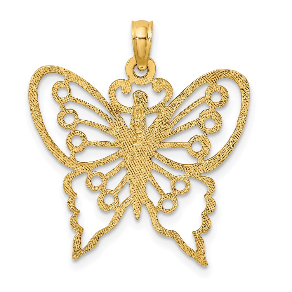 FJC Finejewelers 10 kt Yellow Gold Cut-Out Butterfly Charm 25 x 24 mm