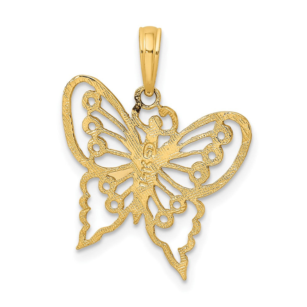 FJC Finejewelers 10 kt Yellow Gold Cut-Out Butterfly Charm 21 x 19 mm