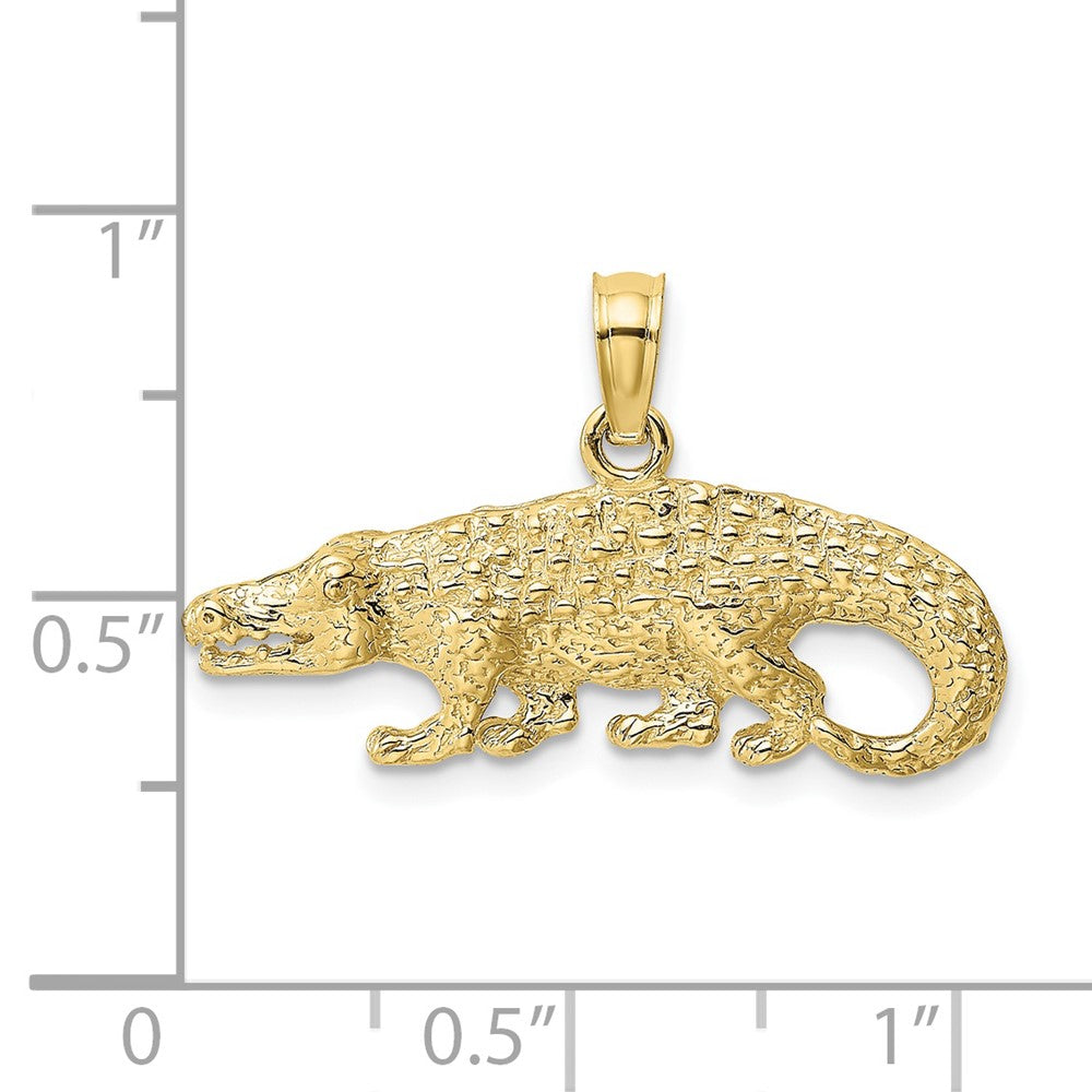 FJC Finejewelers 10 kt Yellow Gold 2-D Textured Alligator Charm 15 x 26 mm