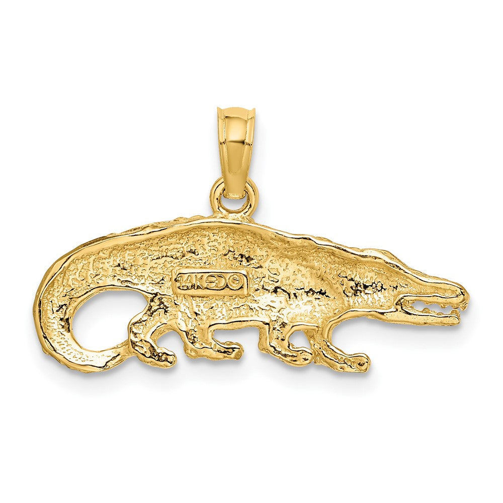 FJC Finejewelers 10 kt Yellow Gold 2-D Textured Alligator Charm 15 x 26 mm