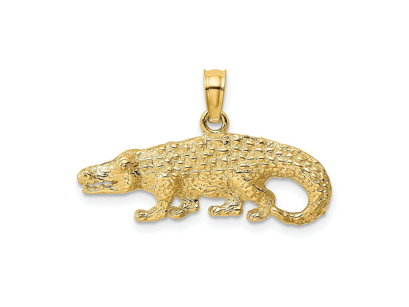 FJC Finejewelers 10 kt Yellow Gold 2-D Textured Alligator Charm 15 x 26 mm