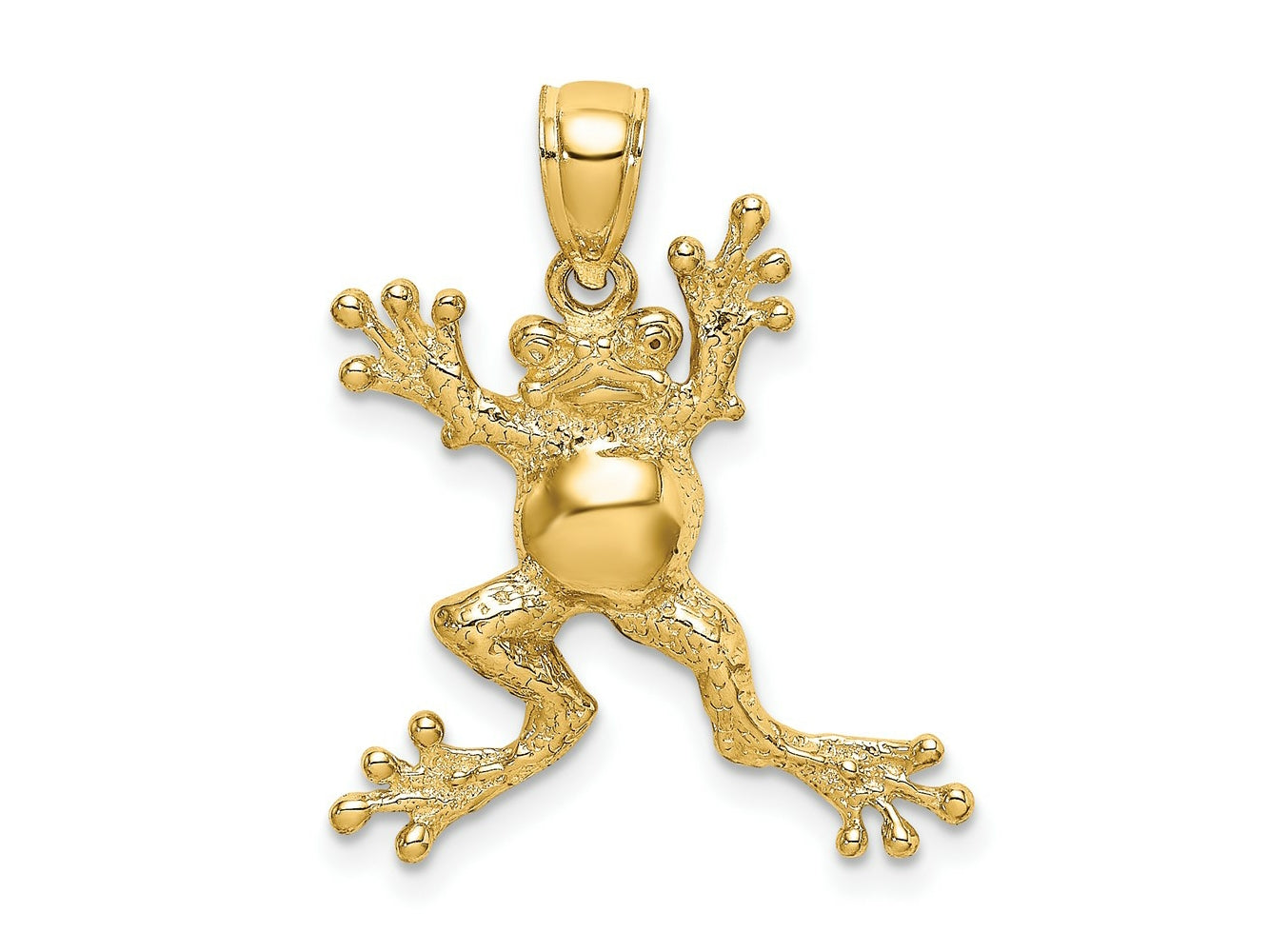 FJC Finejewelers 10 kt Yellow Gold 2-D Frog with Pot Belly Charm 28 x 7 mm