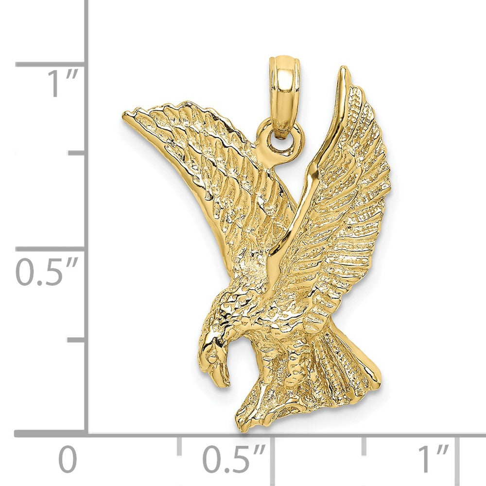 FJC Finejewelers 10 kt Yellow Gold Eagle Landing with Wings Up Charm 31 x 18 mm