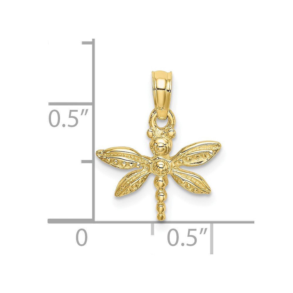 FJC Finejewelers 10 kt Yellow Gold 2-D Mini Dragonfly with Solid Wings Charm 15 x 14 mm
