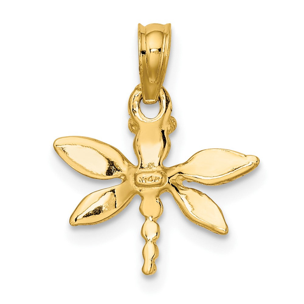 FJC Finejewelers 10 kt Yellow Gold 2-D Mini Dragonfly with Solid Wings Charm 15 x 14 mm
