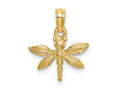 FJC Finejewelers 10 kt Yellow Gold 2-D Mini Dragonfly with Solid Wings Charm 15 x 14 mm