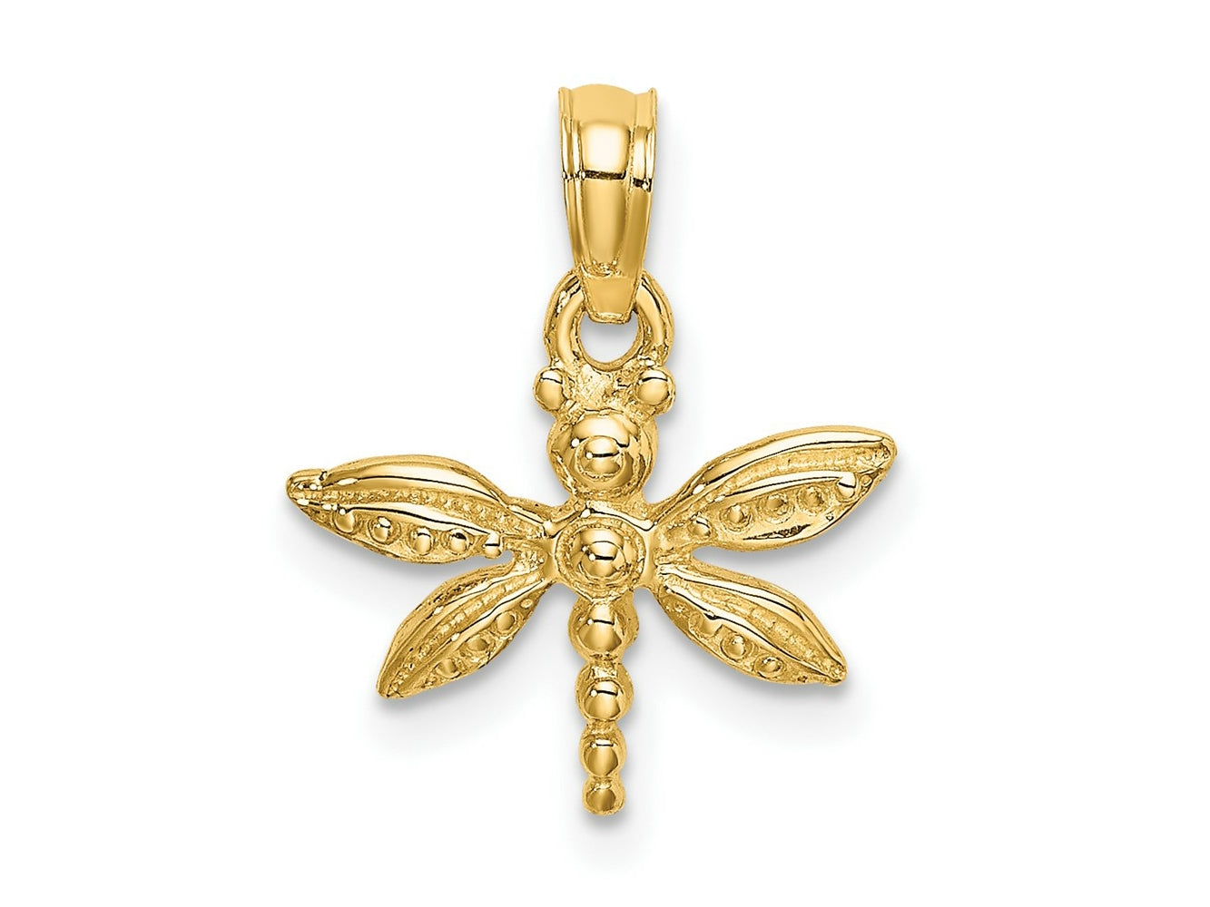 FJC Finejewelers 10 kt Yellow Gold 2-D Mini Dragonfly with Solid Wings Charm 15 x 14 mm