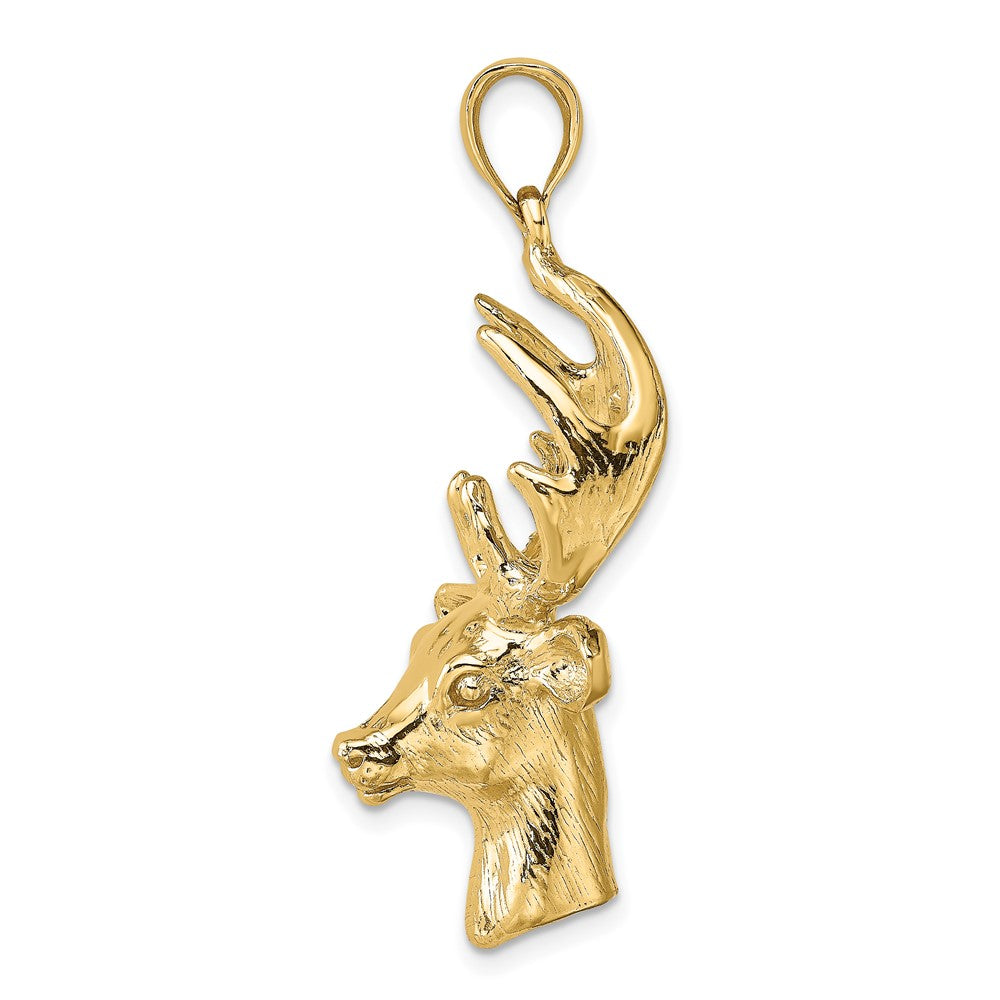 FJC Finejewelers 10 kt Yellow Gold 3-D Deer Head Charm 39 x 18 mm