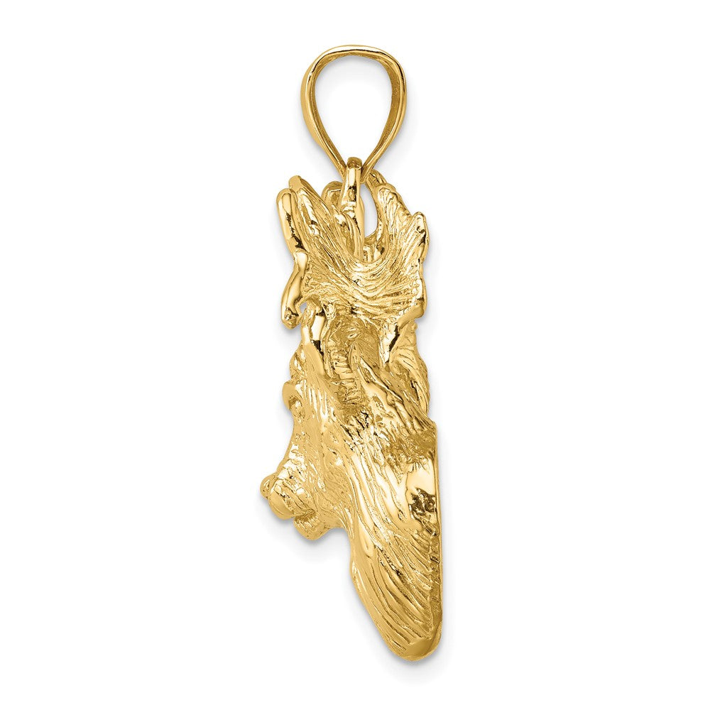 FJC Finejewelers 10 kt Yellow Gold 2-D Textured Deer Head Charm 35 x 22 mm