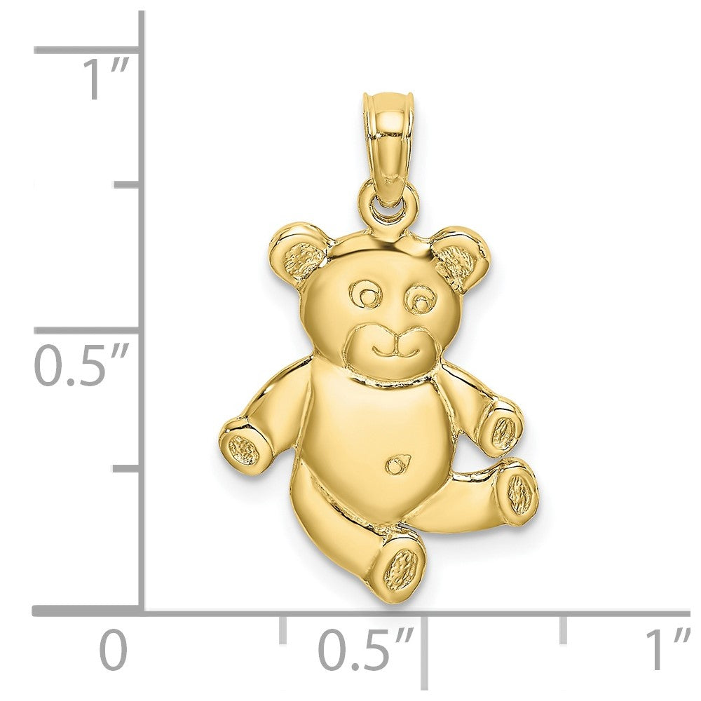 FJC Finejewelers 10 kt Yellow Gold Reversible Teddy Bear Charm 24 x 13 mm