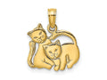 FJC Finejewelers 10 kt Yellow Gold 3-D Polished Two Kittens Charm 16 x 14 mm