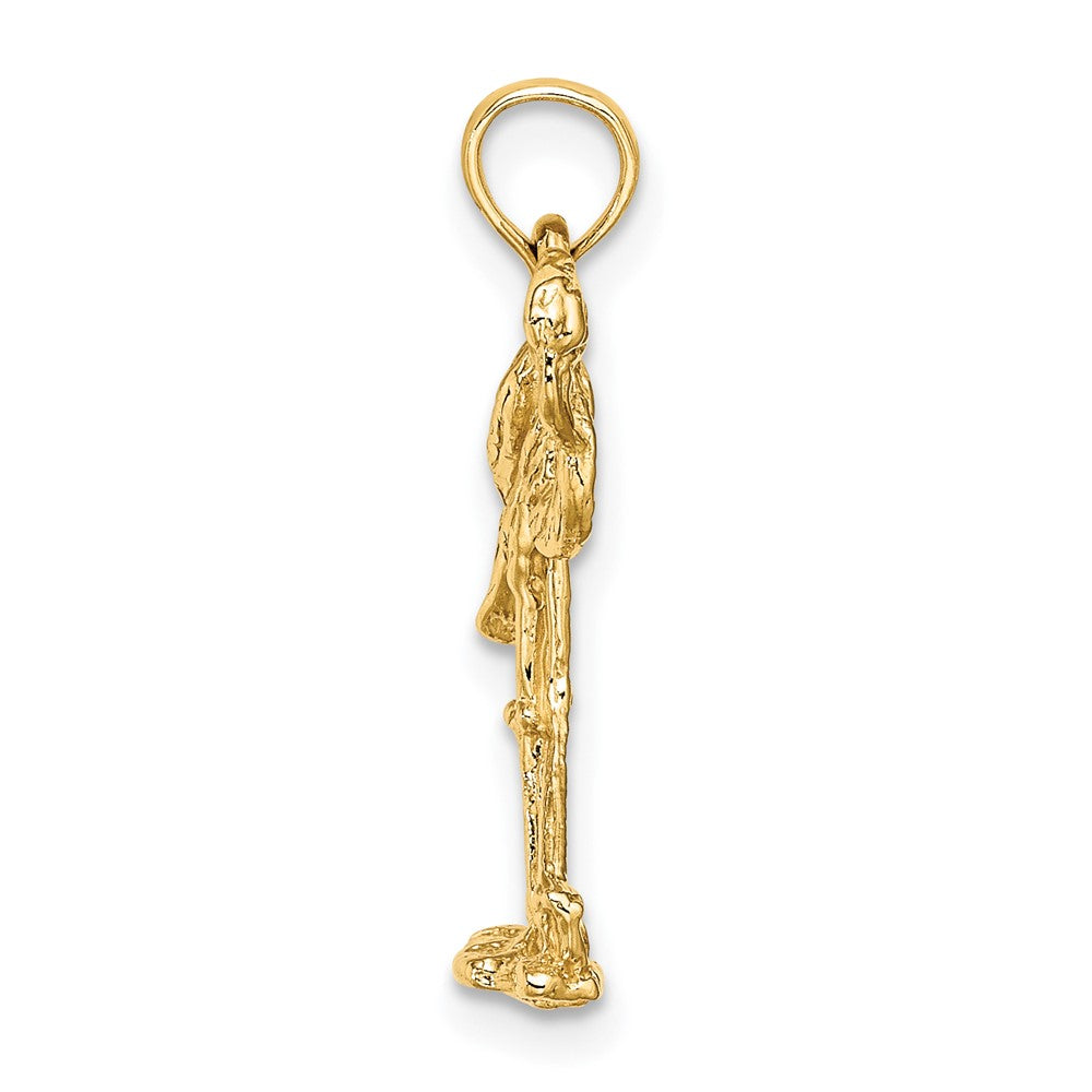 FJC Finejewelers 10 kt Yellow Gold 3-D Flamingo with Head Up Charm 19 x 12 mm