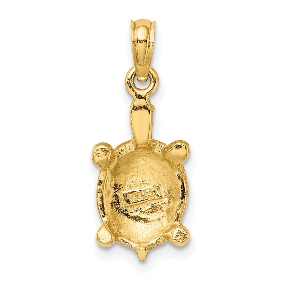 FJC Finejewelers 10 kt Yellow Gold with Green Enamel Tortoise Charm 15 x 9 mm