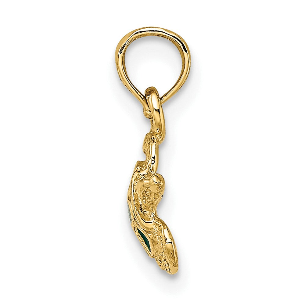 FJC Finejewelers 10 kt Yellow Gold Textured and Enameled Sea Turtle Charm 8 x 11 mm