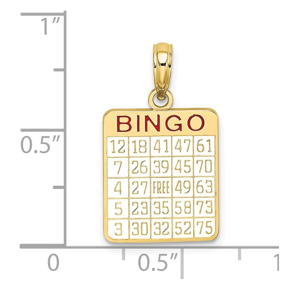 FJC Finejewelers 10 kt Yellow Gold with Enamel Bingo Card Charm 19 x 13 mm