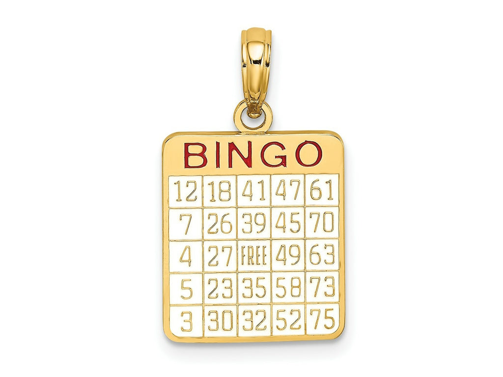 FJC Finejewelers 10 kt Yellow Gold with Enamel Bingo Card Charm 19 x 13 mm