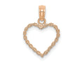 FJC Finejewelers 10 kt Rose Gold Themed 3D Polished Rope Heart Charm 16.4 mm x 13 mm