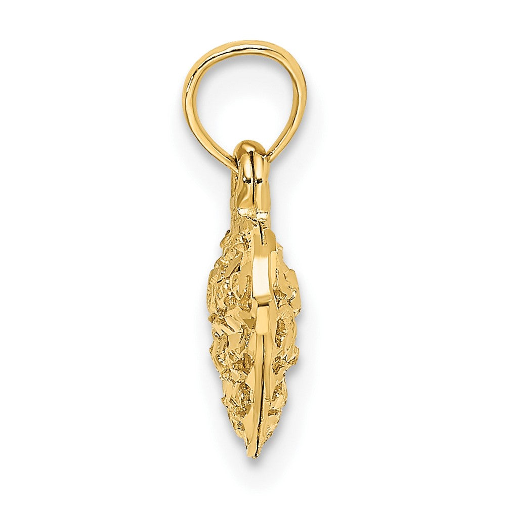 FJC Finejewelers 10 kt Yellow Gold 3-D and Bright Cut Mini Puffed Heart Charm 12 x 10 mm