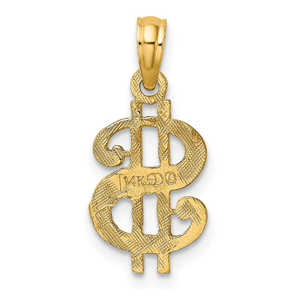FJC Finejewelers 10 kt Yellow Gold Dollar Sign Charm 17 x 9 mm