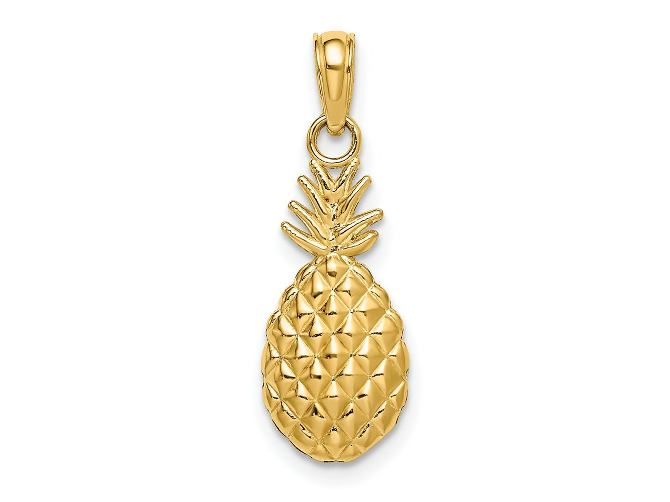 FJC Finejewelers 10 kt Yellow Gold Textured Pineapple Charm 16 x 7 mm