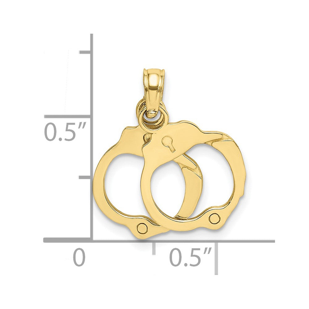 FJC Finejewelers 10 kt Yellow Gold Moveable Handcuffs Charm 11 x 11 mm
