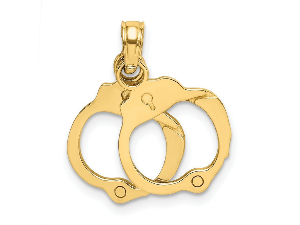 FJC Finejewelers 10 kt Yellow Gold Moveable Handcuffs Charm 11 x 11 mm
