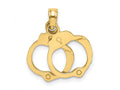 FJC Finejewelers 10 kt Yellow Gold Moveable Handcuffs Charm 11 x 11 mm
