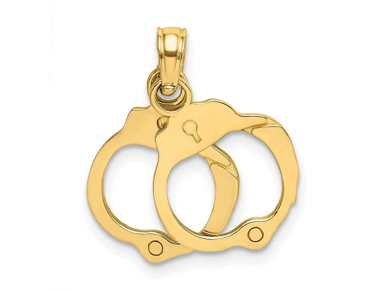 FJC Finejewelers 10 kt Yellow Gold Moveable Handcuffs Charm 11 x 11 mm