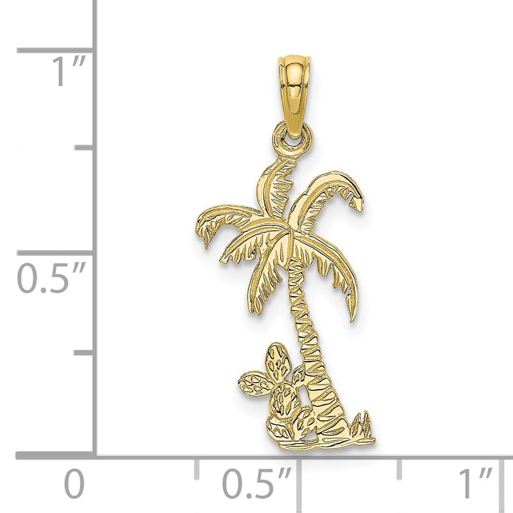 FJC Finejewelers 10 kt Yellow Gold Palm Tree with Cactus Charm 20 x 11 mm