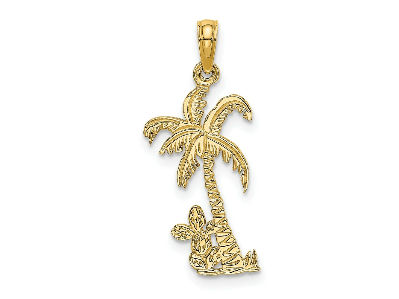 FJC Finejewelers 10 kt Yellow Gold Palm Tree with Cactus Charm 20 x 11 mm