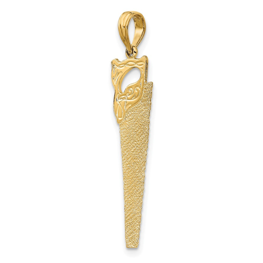FJC Finejewelers 10 kt Yellow Gold 3-D Flat Hand Saw Charm 30 x 8 mm