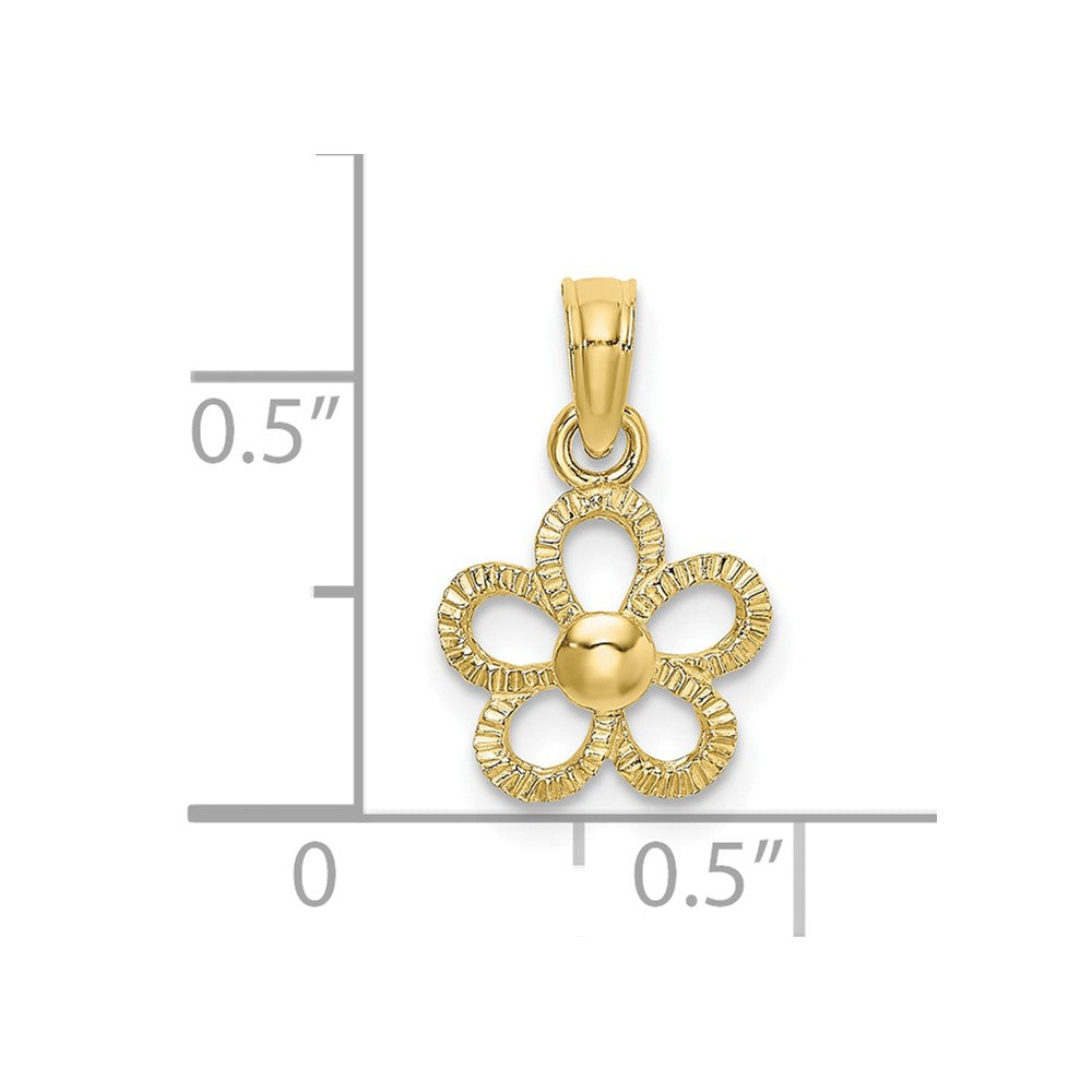 FJC Finejewelers 10 kt Yellow Gold 2-D Mini Daisy Flower Charm 14 x 10 mm
