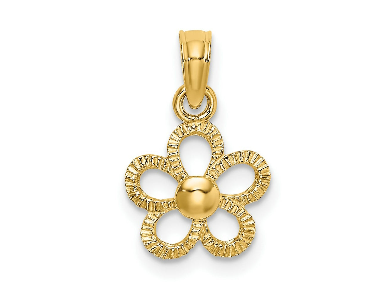 FJC Finejewelers 10 kt Yellow Gold 2-D Mini Daisy Flower Charm 14 x 10 mm