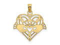 FJC Finejewelers 10 kt Yellow Gold Polished and Beaded Claddagh In Heart Charm 20 mm