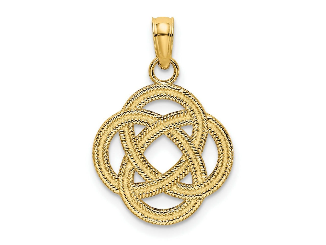 FJC Finejewelers 10 kt Yellow Gold Small Celtic Eternity Knot Circle Charm 17 mm