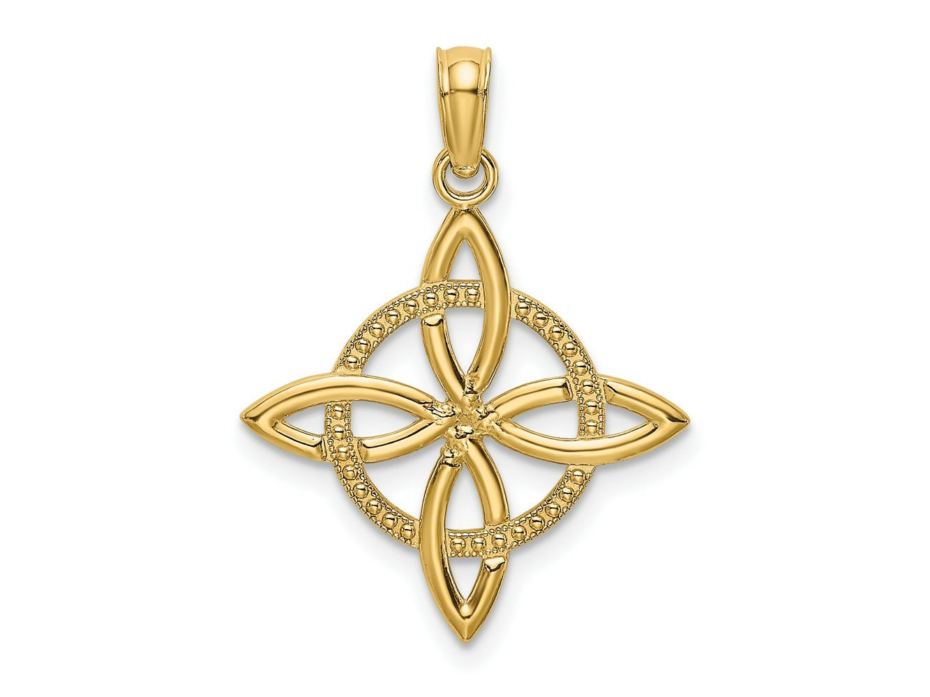 FJC Finejewelers 10 kt Yellow Gold Small Celtic Eternity Knot Charm 21 x 18 mm