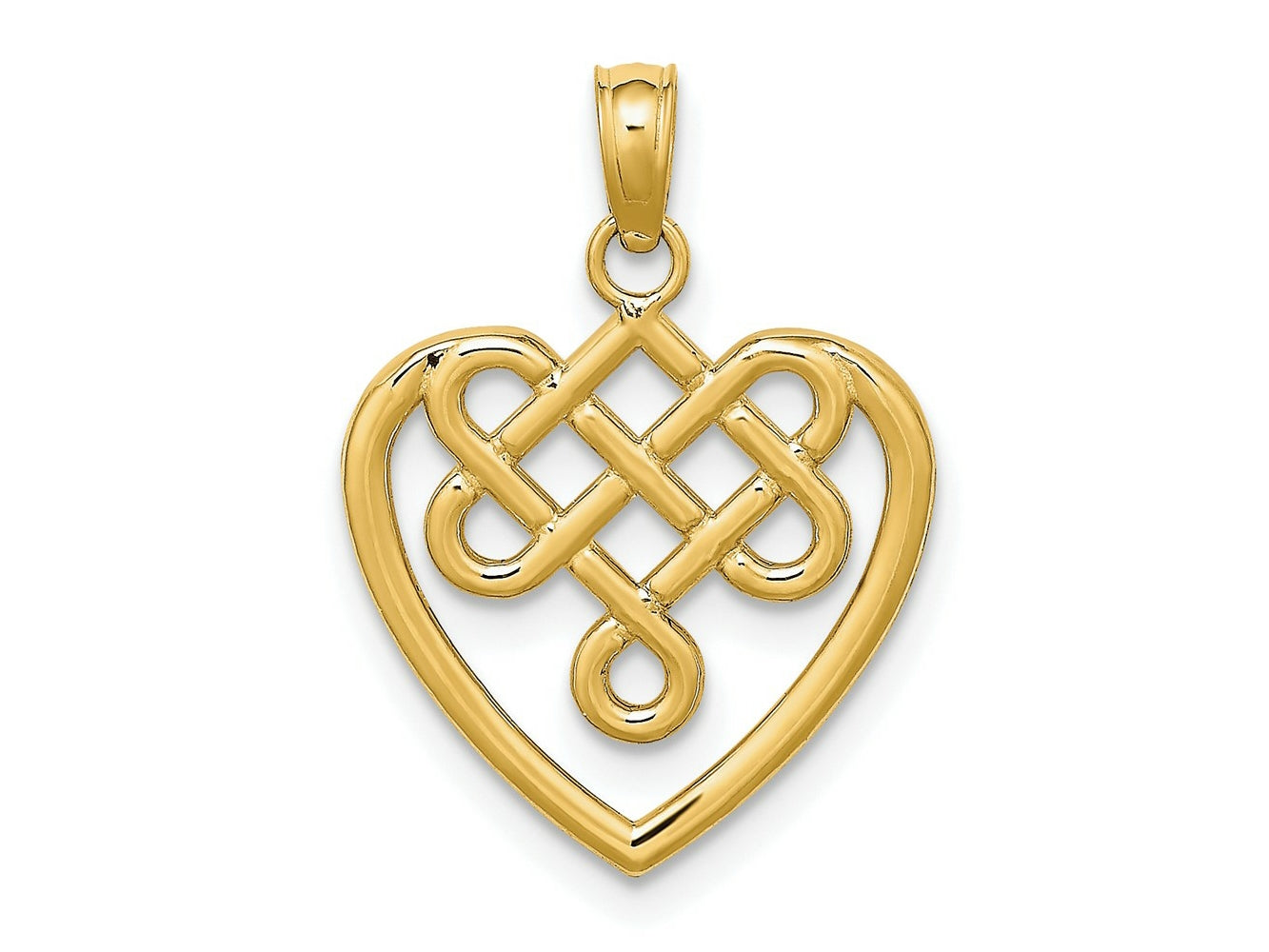 FJC Finejewelers 10 kt Yellow Gold Small Celtic Knot Heart Charm 20 x 14 mm